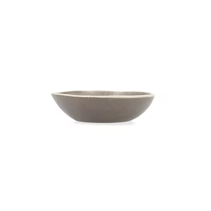 BIDASOA GIO Bol Irregular Cerámico 15x4CM Gris Liso Relieves organicos - 1