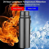 Botella Termo De Acero Inoxidable 1L Para Agua Fría Y Caliente Té Café Con Aislamiento Térmico De 12-24 Horas - details 3