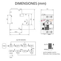 Interruptor Diferencial Auto Rearmable con Reconexión Automática 2P 40A 30mA 6Ka Clase AC ETEK - details 2