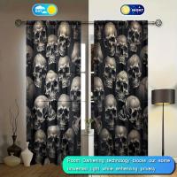 2pcs Cortina De Ojo De Búho Para Decoración Del Hogar Tratamiento De Ventana Para Dormitorio Oficina Cocina Sala De Estar Y Estudio 100% Poliéster - details 2