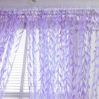 Cortinas Verdes De Hojas De Sauce 2 Paneles Diseño De Estampado Transparentes Cortina Voile Para Decoración De Habitaciones Y Salones - details 11