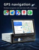 Reproductor De Radio Para Coche 1Din Pantalla Táctil Retráctil De 7 Pulgadas MP5 Con CarPlay Sin Fios Android Auto Mirror Link WiFi GPS - details 3