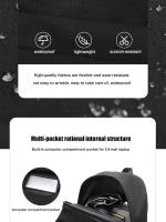 Mochila impermeable de poliéster para hombre, morral sencillo de 15 pulgadas, de Color sólido, a la moda, para ordenador de estudiante y pareja - details 5