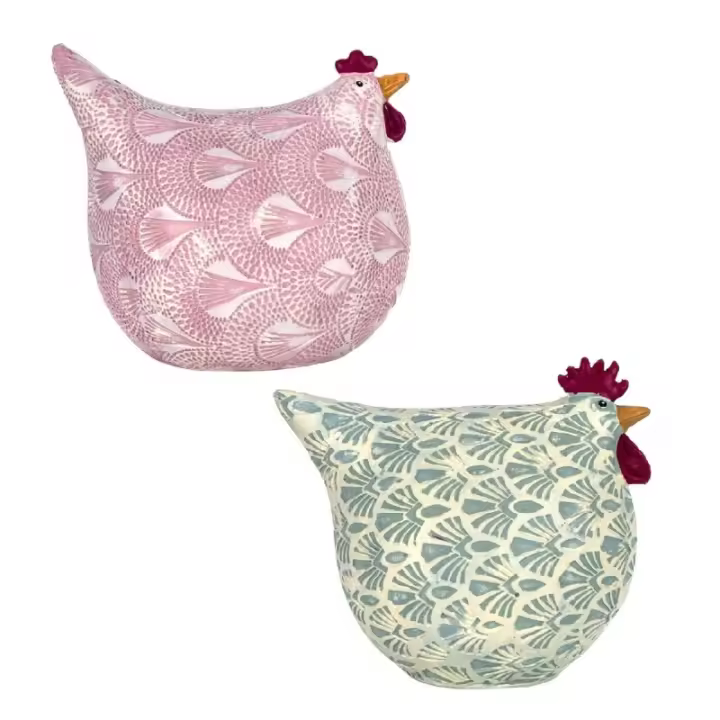 Signes Grimalt By SIGRIS Figura Gallinas 2 Unidades MULTICOLOR de Resina 12*10*13cm Figura de Animal 25414 - 1