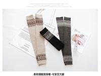 Calentadores De Pierna De Algodón Para Mujer Invierno Gaiter Alto Rodilla Manguito Largo Suave Calcetines De Lana Tejidos Cubierta De Pie Topper - details 9