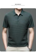 Camisa Polo Para Hombre Verano Manga Corta Seda Helada Fresca Y Transpirable Antisudoración Estilo Casual Negocios - details 26