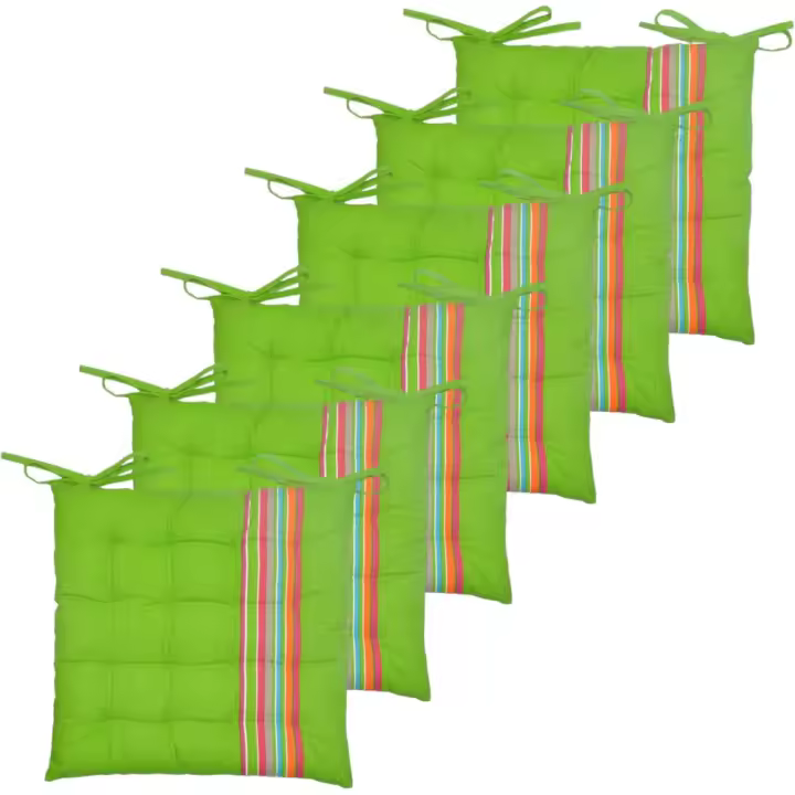 COSHANO 6X Cojines Acolchados para sillas de Cocina, cojin para terraza, jardín, Comedor. Tamaño 40 x 40 x 5cm (Verde 6 Pzas) - 1