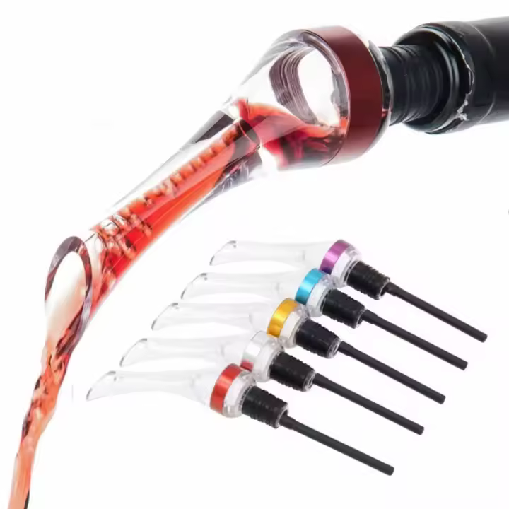 Aerador De Vino Profesional 2-en-1 Que Se Adhiere a Cualquier Botella De Vino Mejora El Sabor Y El Bouquet Spout Pourer De Botella De Vino - 1