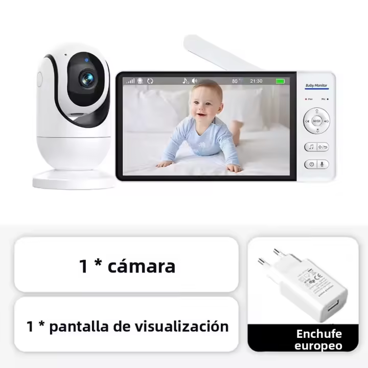 Monitor De Bebé Con Cámara De Seguridad IP Pantalla De 7 Pulgadas Batería De 5000mAh Vigilancia Inalámbrica Para Niños Y Hogar Resolución HD 1080P - 1