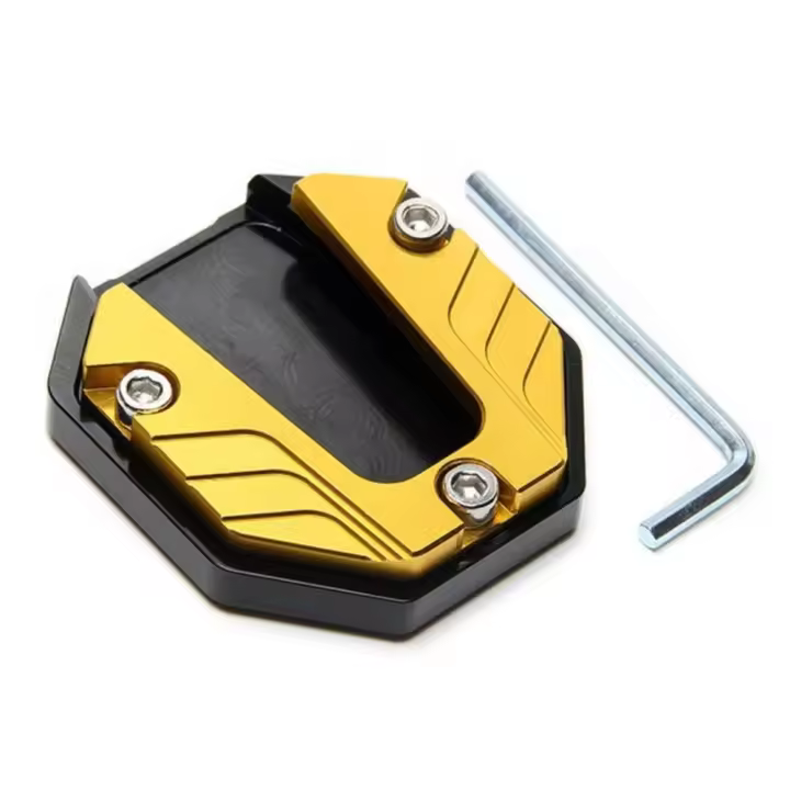 Soporte De Pies Lateral Para Motocicleta Estación De Apoyo Práctica Placa De Parqueo Base De Pie Extensión Para Motocicleta Tapete De Apoyo Para Moto Tamaños Disponibles En Negro Rojo Oro Azul Titanio - 1