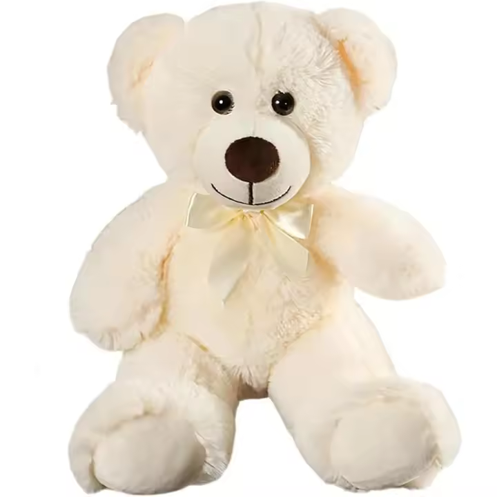 Oso de Plush de 30 cm, suave Y Tierno, ideal Como GIFT para bebés y niños Pequeños en baby showers y San Valentín, color Blanco. - 1