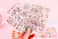 4 Hojas De Pegatinas De Decoración Con Patrón De Dibujos Animados Transparentes PET Para Decoración De Manos Y Estudiantes De Niñas Fresa Cereza - details 18