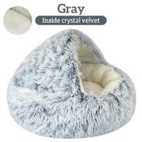 Cama De Peluche Larga Para Mascotas Gato Perro Invierno Juego De Sueño Redondo Almohadilla Cálido Casa De Arena Para Gato Pequeño Y Perro Chico - details 3