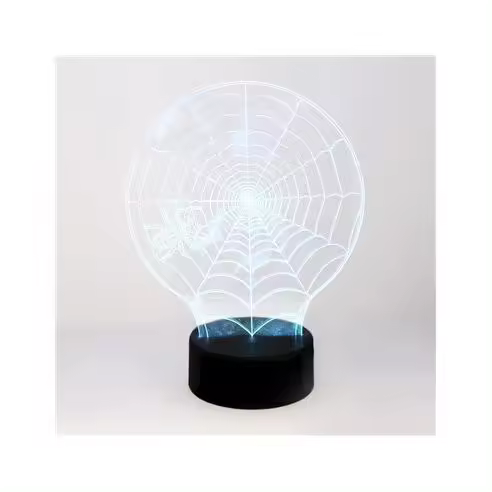CRISTAL RECORD - Lámpara de Sobremesa 3D Araña - Iluminación LED 7 Colores - 1