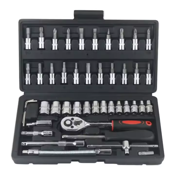 Kit De Herramientas De Reparación De Coche 46 Piezas Juego De Destornilladores De 1/4 Pulgada Herramienta De Torque Y Destornillador Conjunto De Reparación Automotriz Herramienta Mecánica - 1