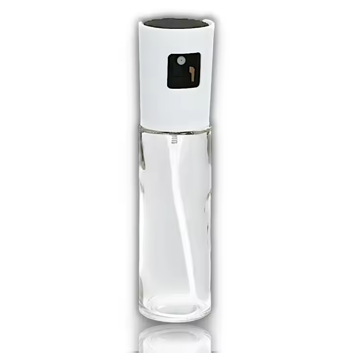 Aceitera y Vinagrera con Spray - Color Negro & Blanco  - Recipiente de Vidrio - Diseño Moderno - Capacidad 100ml - Kitchen&Go. - 1