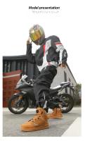 Botas De Motocicleta Para Mujer En Cuero Negro Resistente Al Agua Con Cordones Rápidos Botines De Motocross Para Hombres - details 12