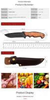 Cuchillo Multifuncional De Tíranosaurus 2024 Para Camping Y Aire Libre Hoja De Acero Inoxidable Alta Dureza Para Cortar Frutas Y Madera - details 5