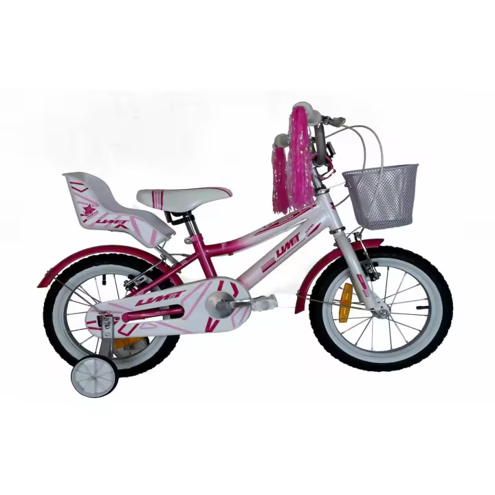 UMIT ++ Bicicleta Diana 14 Pulgadas - ENVIO 48 HORAS - Rosa-Blanca con Cesta y Portamuñecas - Ref. 1422-35 - 1