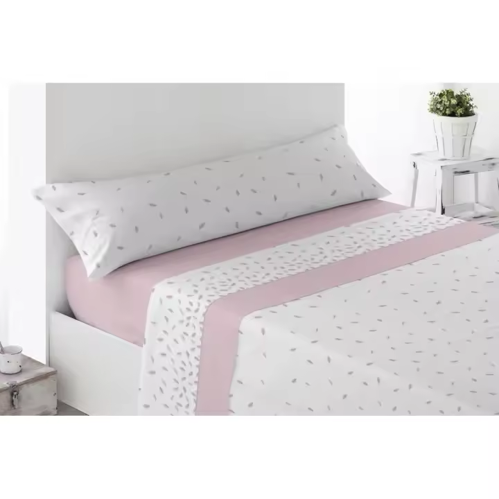 Juego de Sábanas de Tela, Modelo Lanuza, Color Rosa, Miracle Home - 1