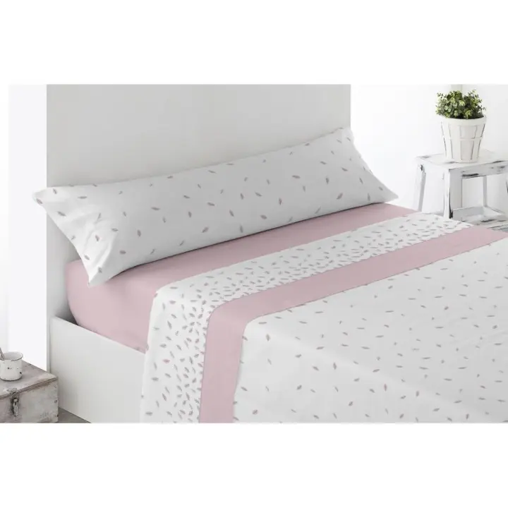 Juego de Sábanas de Tela, Modelo Lanuza, Color Rosa, Miracle Home - 1
