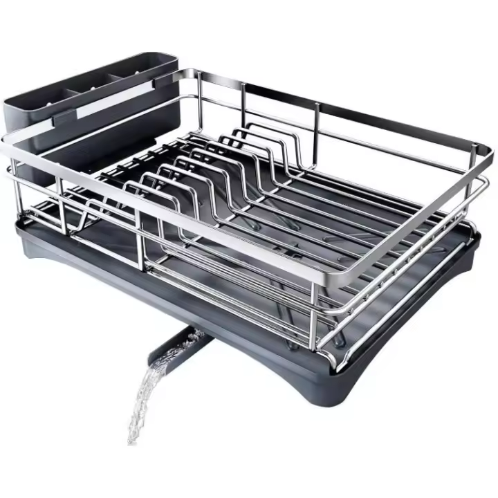Escurreplatos de Acero Inoxidable con Soporte Extraíble y Gran Capacidad de Secado - Herramienta de Cocina para Organizar y Secar Platos y Utensilios - 1