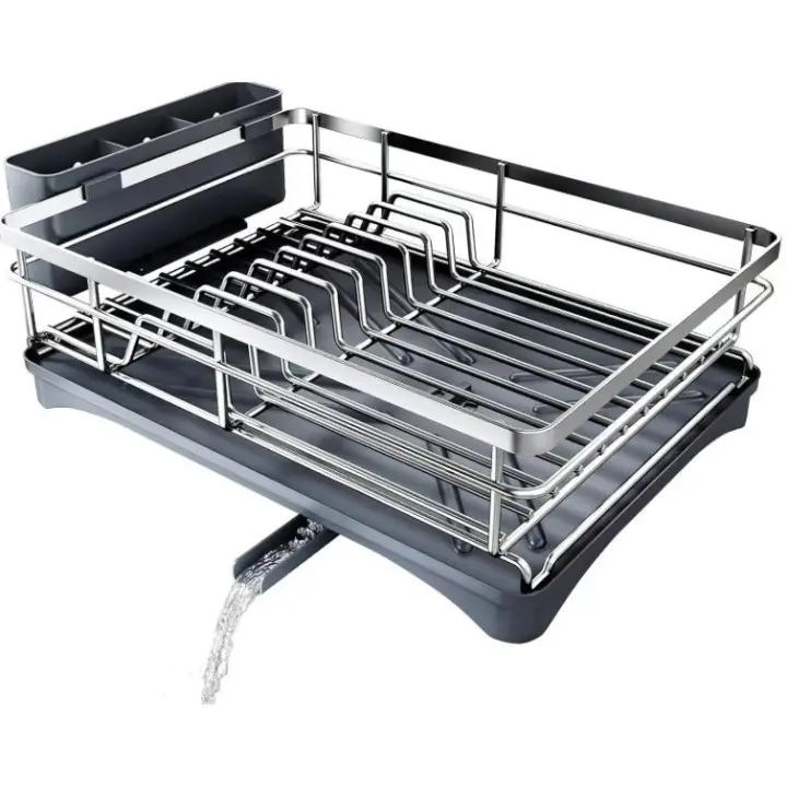 Escurreplatos de Acero Inoxidable con Soporte Extraíble y Gran Capacidad de Secado - Herramienta de Cocina para Organizar y Secar Platos y Utensilios - 1