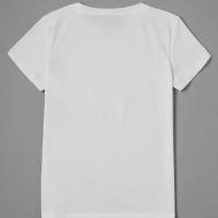 Camiseta Blanca Con Estampado De Flores Para Mujer Casual Top De Verano Manga Corta Moda Graphic T-Shirt Polyester Stretch - details 3