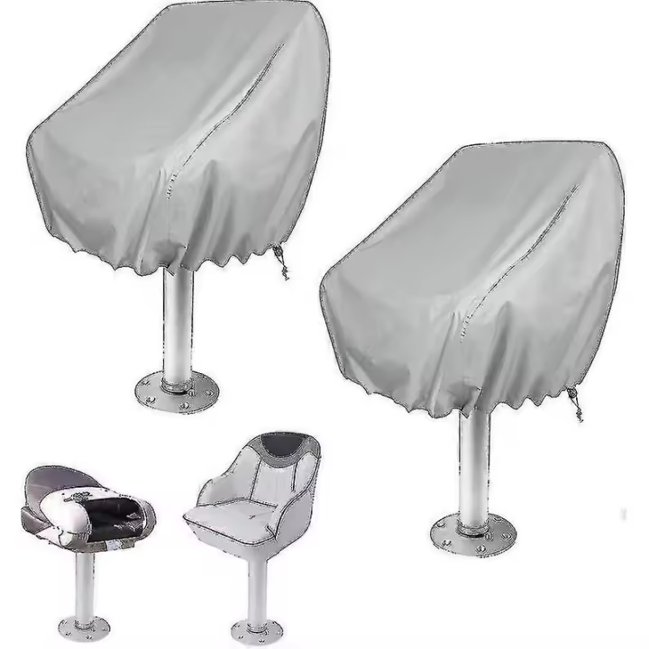 Funda para asiento de barco (2 unidades), impermeable, para exteriores, con pedestal, pontón, capitán, banco, funda para asiento de barco - 1