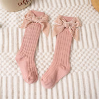 Calcetines Largos Para Bebés Niñas Con Lazo Grande Algodón Suave Para Otoño Invierno Diseño Navideño Juguetón Para Niños De 0 a 8 Años - details 7