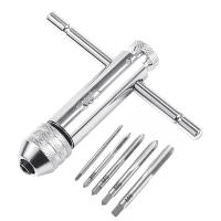 Ajustable Agarre De Plata T Con Portarretas Para Taps Herramientas Manuales Conjunto De Llaves Metrás M3-M8 Con 5pcs De Tornillos De Hilo Métrico - details 0