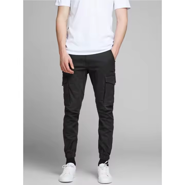 Pantalón Hombre Jack & Jones Modelo Paul Flake Cargo Color Negro - 1