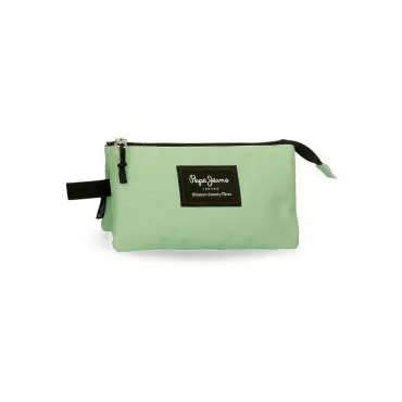 ESTUCHE TRES COMPARTIMENTOS PEPE JEANS ARIS COLORFUL verde     PERGAMINO - 1
