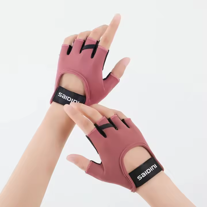 Guantes Deportivos Para Mujer Antideslizantes Y Absorbentes De Choque Medio Dedo Deportivos Al Aire Libre Transpirables Y Duraderos - 1