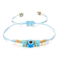 Pulsera Turca Con Ojo Maléfico Para Hombres Y Mujeres Hecha a Mano Con Hilo Tejido Y Cuentas De Cristal Para Parejas Joyería De Moda - details 4