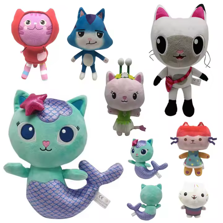 Muñeca De Peluche Gabby Dollhouse 22CM Diversas Estilos Mercat Y Sirena Juguete De Animales Para Niños Regalos De Cumpleaños Y Navidad - 1