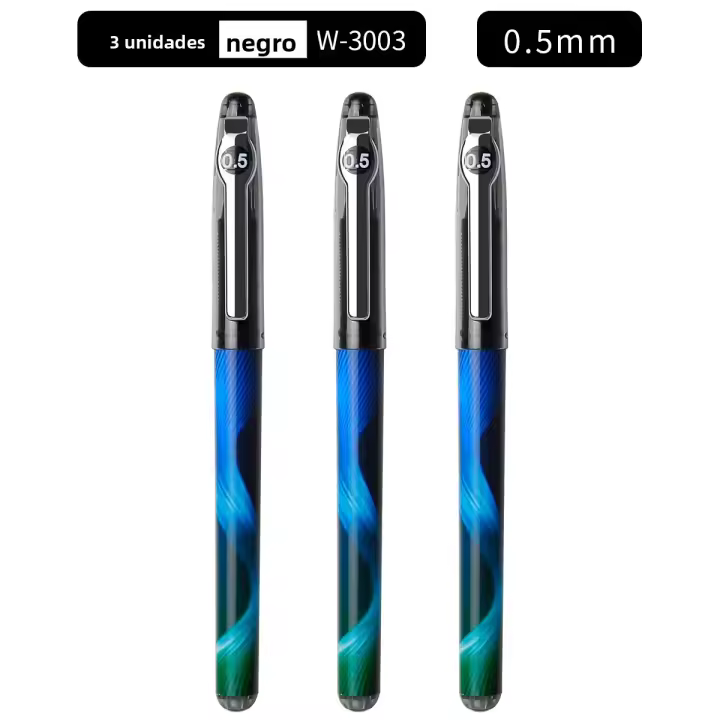 Lápiz Gel Negro WQN-3/6pcs 0.5mm Nib Alta Calidad Para Firmas De Negocios Y Trabajo Fino Estación De Oficina Material Plástico - 1
