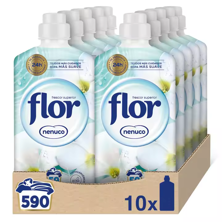 PACK de 10 - Suavizante FLOR para la ropa aroma Nenuco 10 botellas, 590 dosis - 1