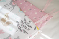 LALA - Barandilla de cuna para Bebe, Valla de Tela anticolisión, Algodón, Rosa, Pequeño Zorro, 120x30, a Pieza - details 7