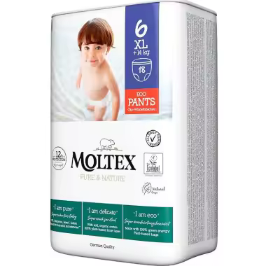 Moltex Pants Pure & Nature Talla 6 (+14 kg) 18 Uds – Comodidad Tipo Braguita y Cuidado Natural - 1
