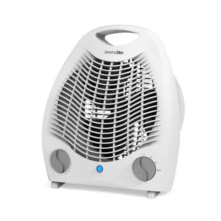 UNIVERSALBLUE Universalblue Calefactor Eléctrico Blanco 2000W con Ventilador y Termostato Ajustable - 1