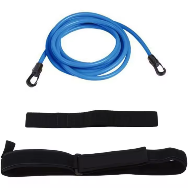 Cinturón de resistencia de natación-Entrenamiento de cinturón de natación, cinturón de natación de entrenamiento de resistencia estacionaria para nadar sin Contracorriente (rango de ajuste: 55cm-1,05 m) - 1