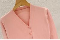 Nueva Chaqueta De Punto Negra Estilo Coreano Con Cuello En V Manga Larga Casual Para Mujer Otoño 2026 Top Sólido Cierre Único - details 20