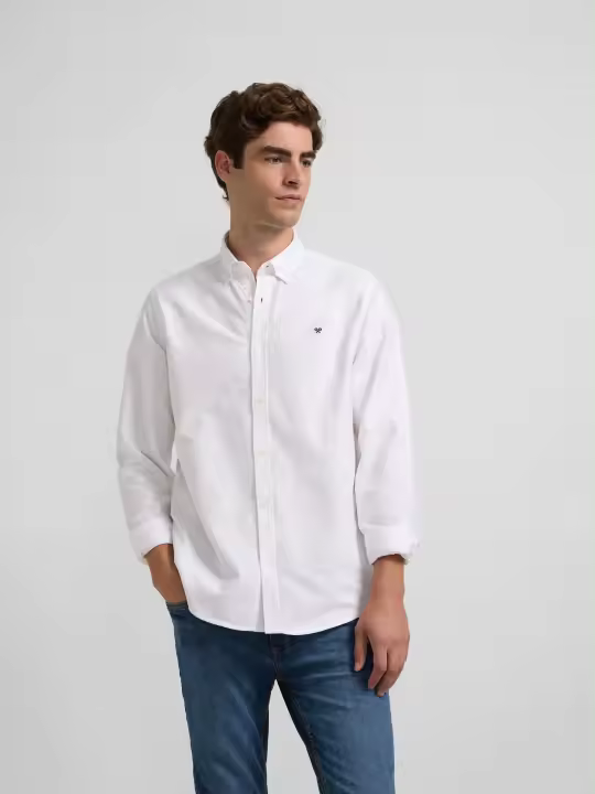 Silbon - Camisa sport oxford regular fit blanca - 1