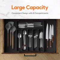Organizador de bolsos para cubiletes, bandeja de utensilios expandible para Cocina, soporte ajustable para cubiletes y cubiletes, almacenamiento de plástico compacto para Tucharos, tenedores K - details 0