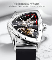 Reloj Mecánico Deportivo Para Hombre WINNER Estilizado En Transparente Con Movimientos Automáticos Y Luminiscencia Puntos Triangulares En Silicona - details 0