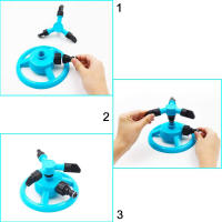 Riega Jardín Automático 360 ° Rotativo 3-Armas Herramienta De Riego Para Césped Y Jardín Sprinkler VORTEX De Marca Pengliu - details 3