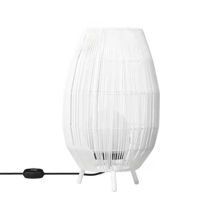 Ledkia Lámpara de Mesa para Exterior Ratán Annecy  Blanco - 1