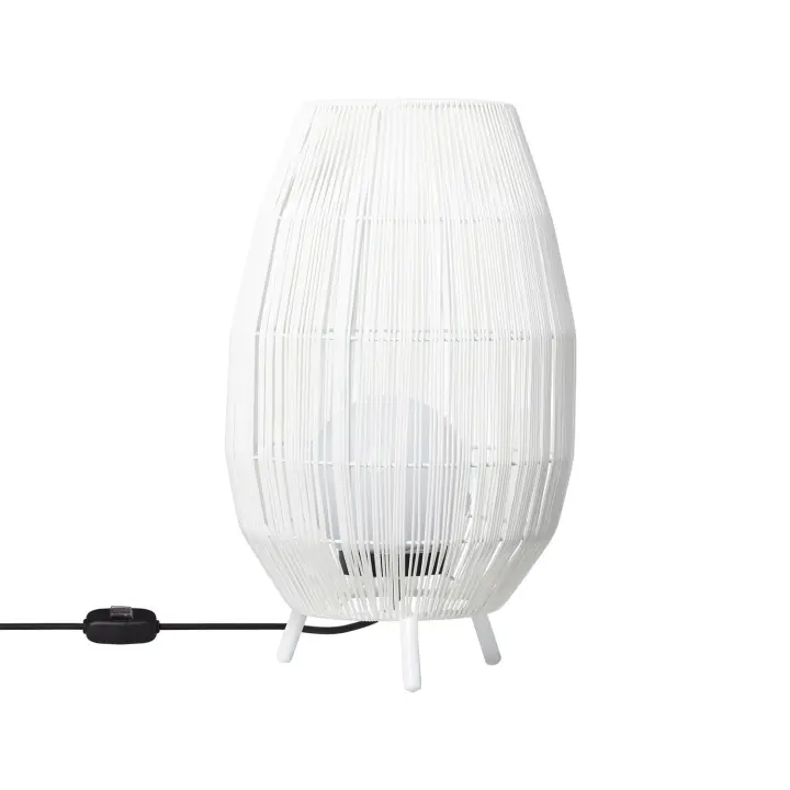 Ledkia Lámpara de Mesa para Exterior Ratán Annecy  Blanco - 1