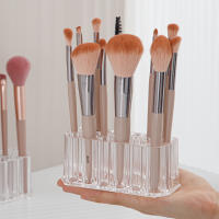Organizador De Maquillaje Transparente En Acrílico Con 26 Agujeros Soporte Para Brochas Labiales Y Líneas De Ojos Elegante Y Funcional Para El Escritorio - details 1